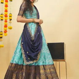 Fabcartz Semi-Stitched Lehenga & Unstitched Blouse With Dupatta image 4