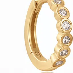 SHREEVARAM Cubic Zirconia Gold-Plated Brass Nose Ring-26