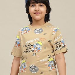 Kids Ville Boys Naruto Printed Pure Cotton Tshirts-image-23