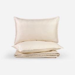 Zarf Cream-Coloured 350 TC Egyptian Cotton King Bedsheet with 2 Pillow Covers-image-37
