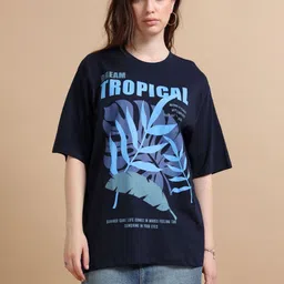 MORSE CODE Graphic Printed Oversized Pure Cotton T-shirt-30