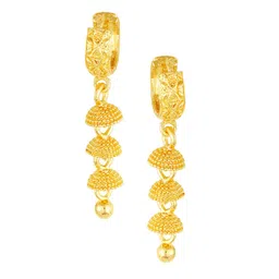DIVASTRI Gold-Plated Artificial Beads Dome Shaped Drop Earrings-image-55