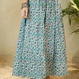 InWeave Printed Flared Pure Cotton Maxi Skirt-picture-34