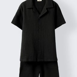 SPUNKIES Boys Short Sleeves Pure Cotton Shirt with Shorts-image-98