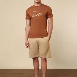 SleepZ by Raymond Printed Pure Cotton Round Neck T-Shirt & Shorts-picture-21