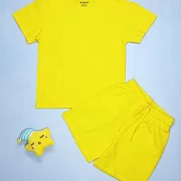 BE AWARA Kids Drop Shoulder Pure Cotton T-shirt With Shorts-20
