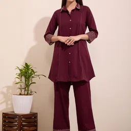 FASHOR Embroidered Tunic With Trouser Co-Ords-image-39