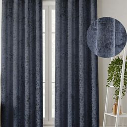 Myntra Elegant Homes Set Of 2 Blue Velvet Long Door Curtain-picture-5