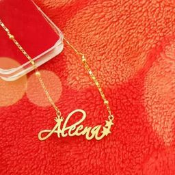 SR Export Gold-Plated Aleena Name Pendant Necklace-image-74
