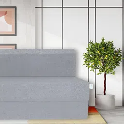 SLEEP SPA Grey 1 Seater Fold Out Sofa Cum Bed-image-4