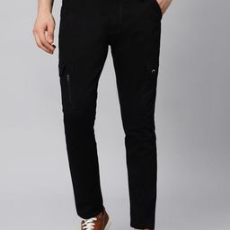 Hence Men Relaxed Tapered Fit Cargos Trousers-image-65