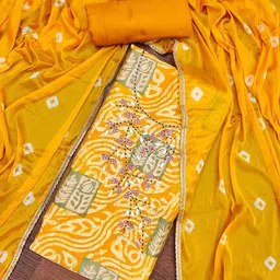 SAINOOR Printed Pure Silk Semi-Stitched Dress Material-image-10