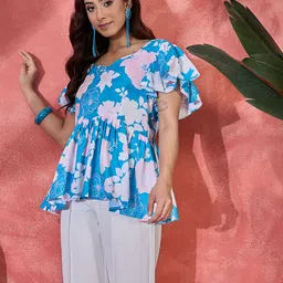 Sangria Women Floral Printed Gathered or Pleated Regular Top-picture-51