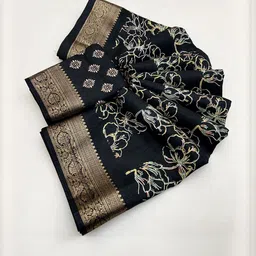 J 6 DESIGNER Ethnic Motifs Printed Woven Design Border Zari Saree-picture-43