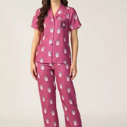 House of Comfort Women Printed Night suit-picture-32