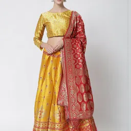 Mr Y Semi-Stitched Lehenga & Unstitched Blouse With Dupatta-image-34