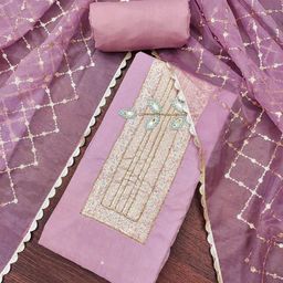 MANVAA Floral Embroidered Beads & Stones Pure Cotton Unstitched Dress Material-picture-22