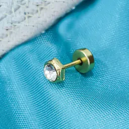 FIMBUL Crystal Studded Circular Studs Earrings-48