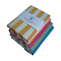 SR HANDLOOMS AND TEXTILES Multicoloured 5 Striped Organic Cotton 400 GSM Bath Towel-picture-31