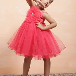 Toy Balloon kids Girls Self Design Net Fit & Flare Dress-image-73