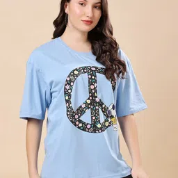 CORSICA Women X-Dry Soft Graphic Printed Round Neck Oversized T-shirt-image-51
