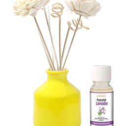 Edysian Yellow Ceramic Reed With Lavender Fragrance AromaOil-50ml-picture-50