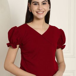 Tromko Puff Sleeve Wrap Top-image-16