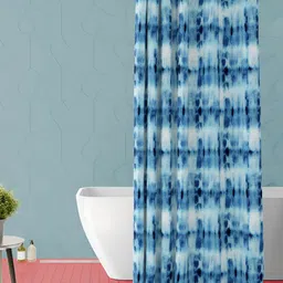 ArtzFolio Blue and White Abstract Printed Waterproof Shower Curtain-image-43