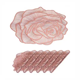 Star Weaves Set Of 6 Rose ShapedTable Placemats-10