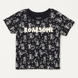 Juniors by Lifestyle Boys Printed Round Neck Pure Cotton T-shirt-29