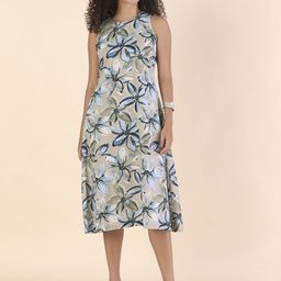 PowerSutra Floral Print Fit & Flare Midi Dress-picture-40