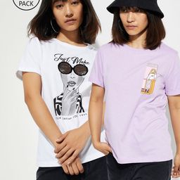 max Women 2 Printed Applique T-shirt-image-95