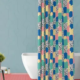 ArtzFolio Blue and Green Abstract Printed Waterproof Shower Curtain-image-98