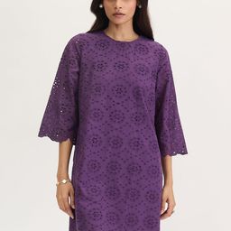 FEMMELLA Floral Embroidered Flared Sleeves Cotton Mini A-Line Dress-picture-12