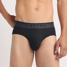 Cresmo Pack Of 3 Men Antimicrobial Basic Briefs CR-B-STR-P3-INTBLK-INTBLK-INTBLK-S-picture-5