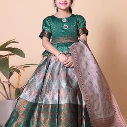 BAESD Girls Mirror Work Ready to Wear Lehenga & Blouse With Dupatta-image-21