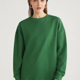 GRIMELANGE Women Solid Round Neck Sweatshirt-picture-13