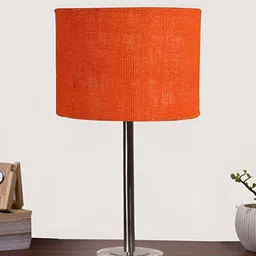 Aura Orange Metal Cylindrical Shaped Table Lamp-12
