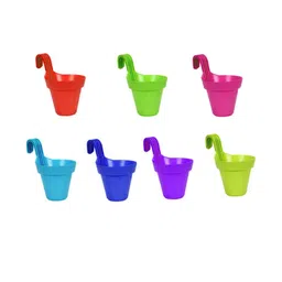 Go Hooked Multi Colour 7 Pieces Hanging Planters-95