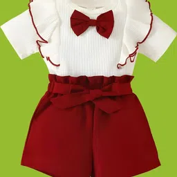 HSS TRENDS Kids-Unisex Maroon Cotton Blend Clothing Set-image-58