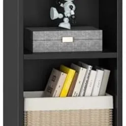 BR-07-Black Engineered Wood Open Book Shelf-1