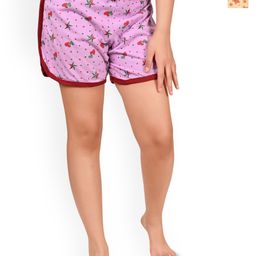 BAESD Girls Pack Of 2 Floral Printed Cotton High-Rise Hot Pants Shorts-image-97