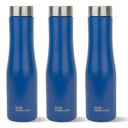 The Better Home Blue & Silver Toned 3 Pieces Stainless Steel Water Bottle 1L-image-76
