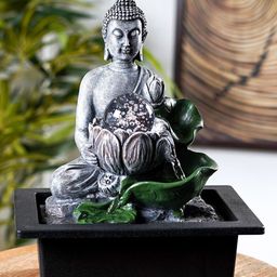 THE ARTMENT Grey & Black Textured Buddha's Lotus Fountain-image-43