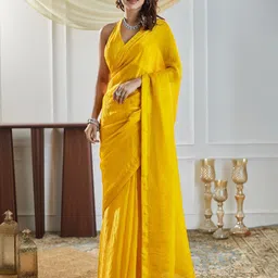 Branzios Embroidered Silk Blend Saree-picture-19