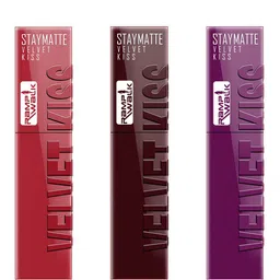 Ramp Walk Set Of 3 Velvet Kiss Liquid Lipstick - 3.5 ml Each- Matte Red- Maroon- Wine-47