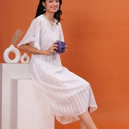BAESD Jacquard Fit & Flare Midi Dress-image-3