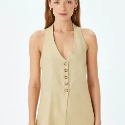 Koton Women Sleeveless Waistcoat With Button Closure-image-100