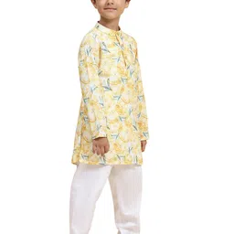 baesd Funny Bones Clothings Boys Printed Regular Linen Kurta with Pyjamas image 4