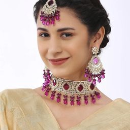 VATSALYA creation Rhodium-Plated Artificial Stones Alloy Jewellery Set-image-55